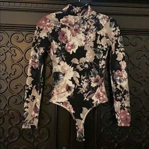 Backless Windsor thong floral bodysuit